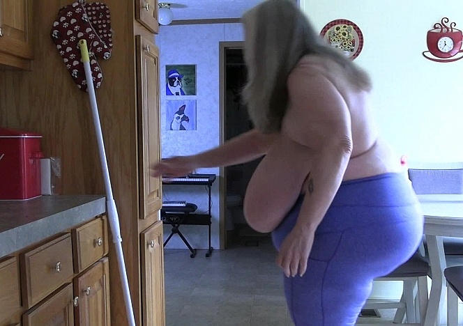 Moping The Floor Topless - Suzie Q aka Suzie 44K - Suzie Q video on CurveFanz